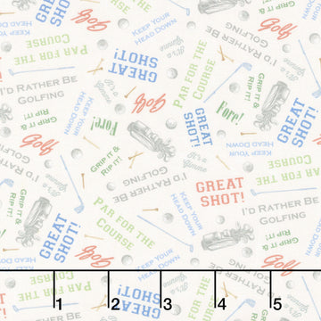 Tee Time! - Words Light Cream Yardage