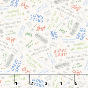 Tee Time! - Words Light Cream Yardage