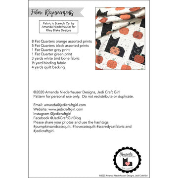 Pumpkins and Cats Quilt Pattern