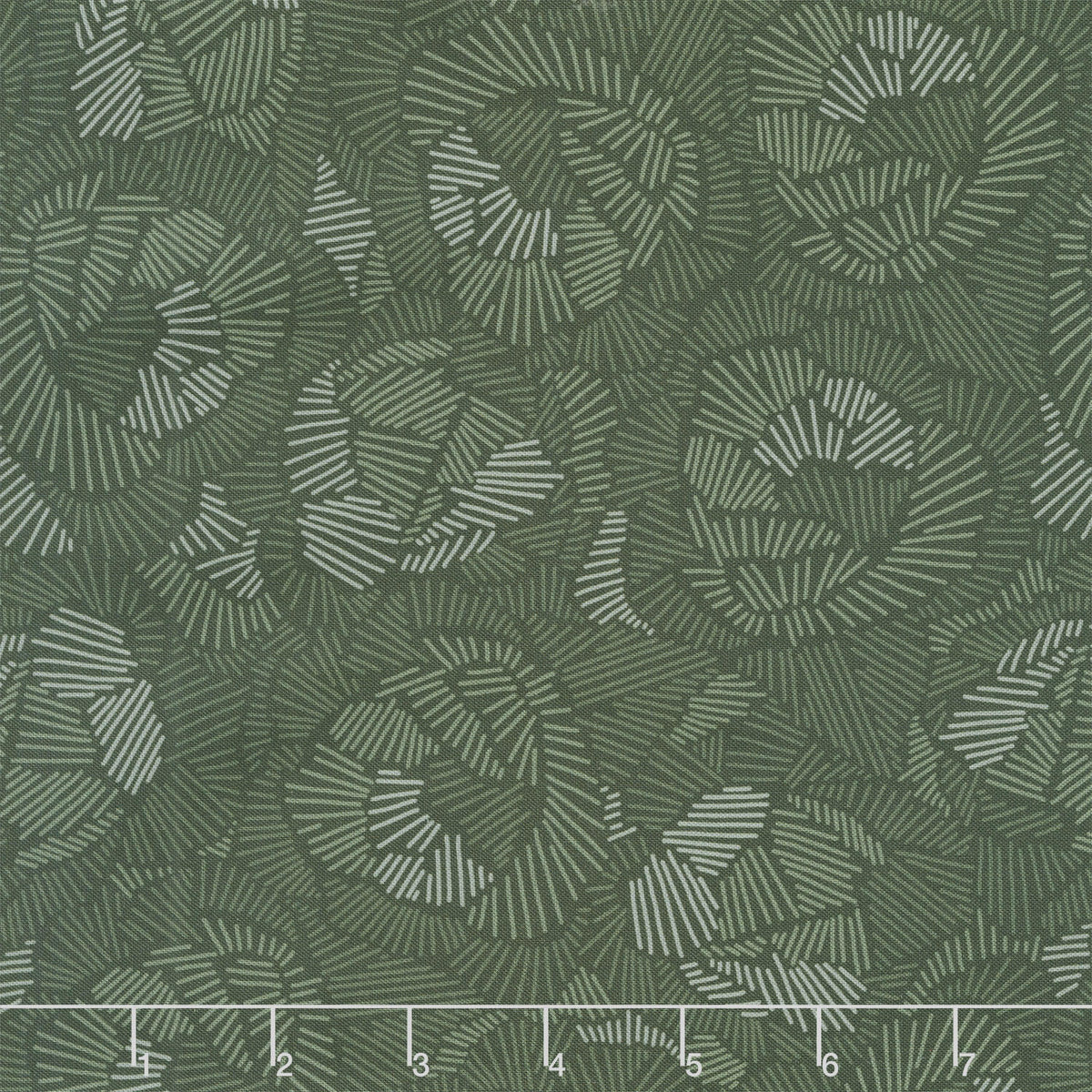 Tranquility - Line Floral Green Yardage