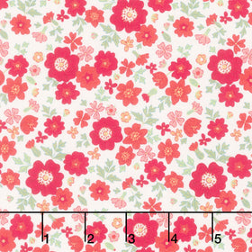 Floral Romance - Rosa Red Yardage