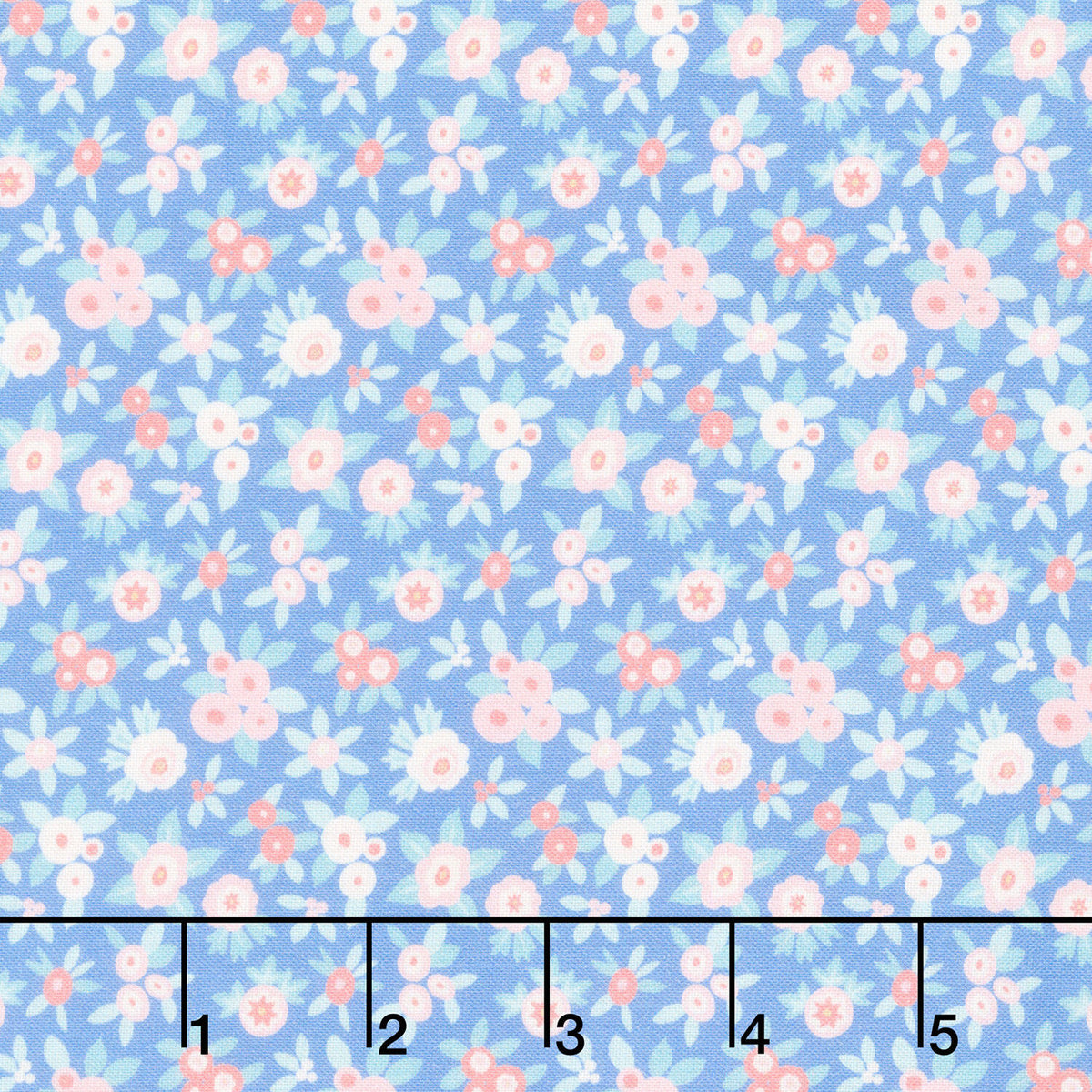 Floral Romance - Japonica Blue Yardage