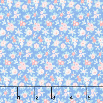 Floral Romance - Japonica Blue Yardage