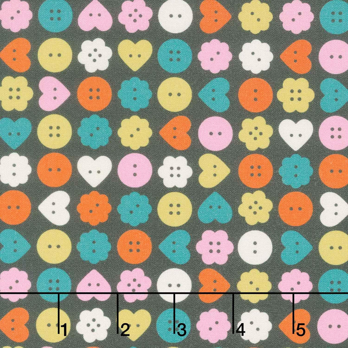 Bits and Bobs - Buttons Black Yardage