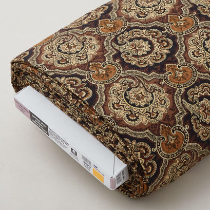 Double Faced Pre-Quilted Cotton - Medallion Chocolate 8 Yard Bolt