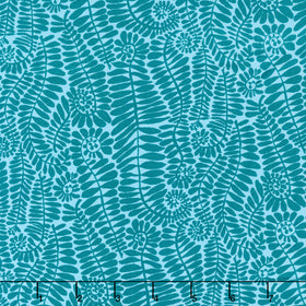 Kaffe Fassett Collective - February 2025 SM Fronds Turquoise Yardage