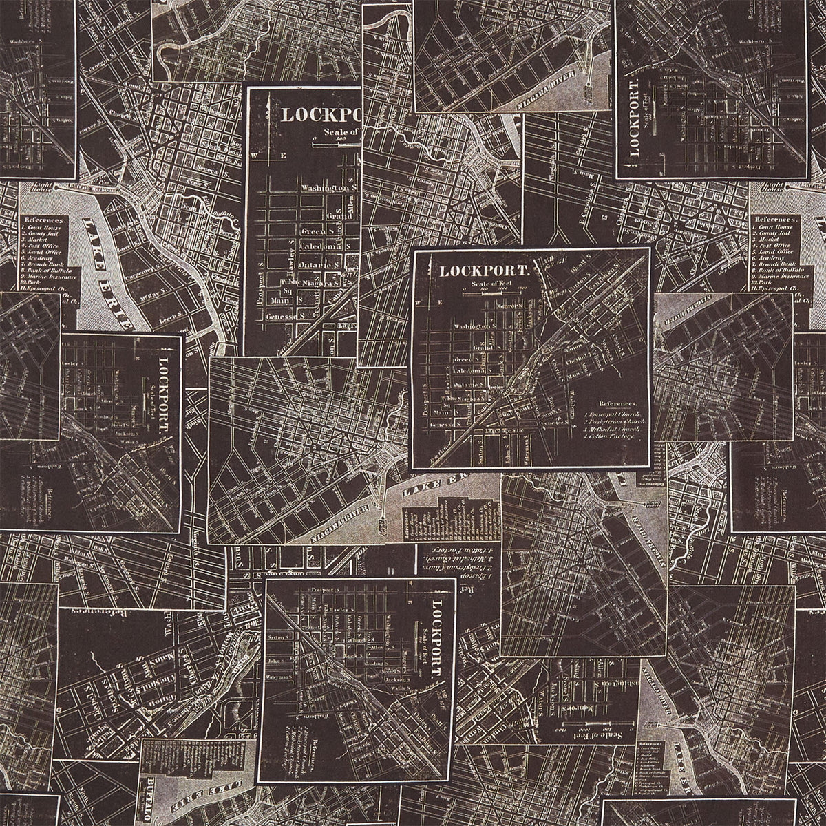 Eclectic Elements - Palette Map Charcoal Yardage