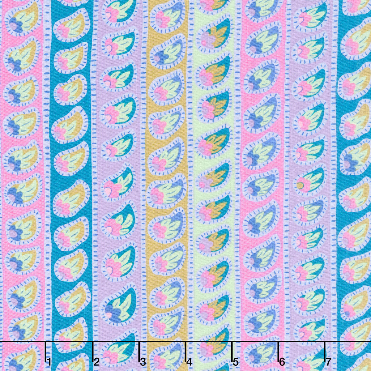 Kaffe Fassett: From the Archives - Paisley Stripe Lavender Yardage