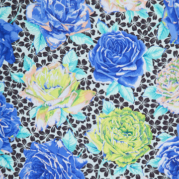 Kaffe Fassett Collective - February 2026 Rose Bloom Blue Yardage