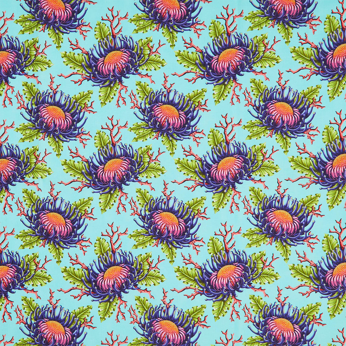 Floral Reef Collection - Friends and Anemones Seafoam Yardage