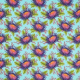 Floral Reef Collection - Friends and Anemones Seafoam Yardage