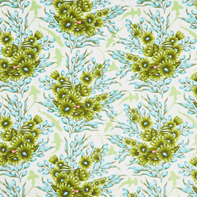 Floral Reef Collection - Shadow Sharks Seagrass Yardage