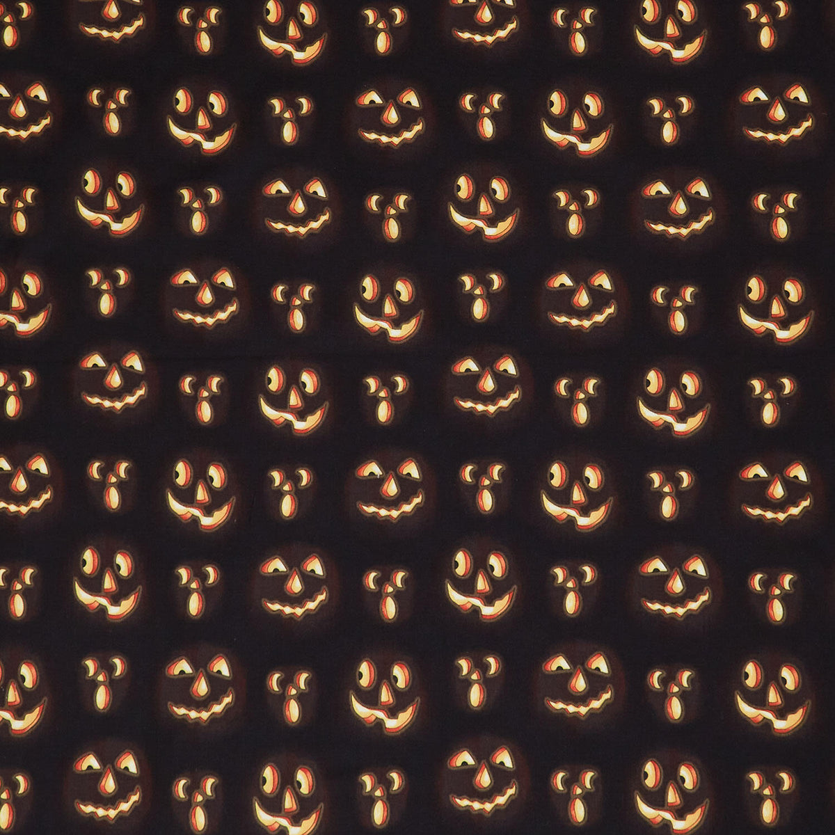 Moonlit Mischief - Pumpkin Glow Black Yardage