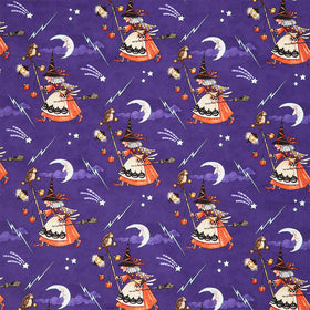 Moonlit Mischief - Witch's Nightly Walk Purple Yardage