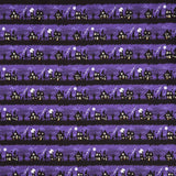 Moonlit Mischief - Spooky Street Purple Yardage