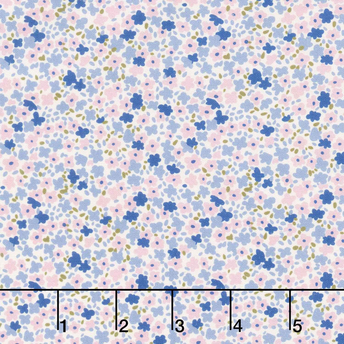 Petite Prints - Small Floral Periwinkle Yardage