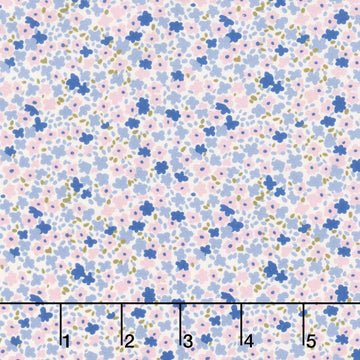 Petite Prints - Small Floral Periwinkle Yardage