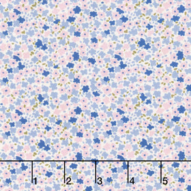 Petite Prints - Small Floral Periwinkle Yardage