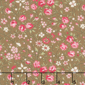 Cinnamon Stick - Med Floral Brown Yardage