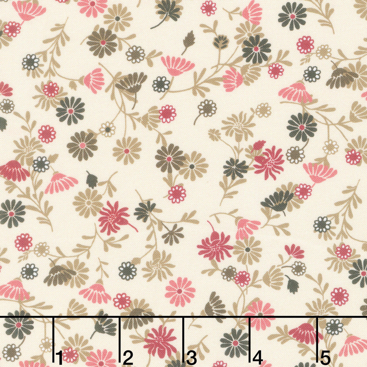 Cinnamon Stick - Stylized Daisy Beige Yardage