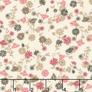 Cinnamon Stick - Stylized Daisy Beige Yardage