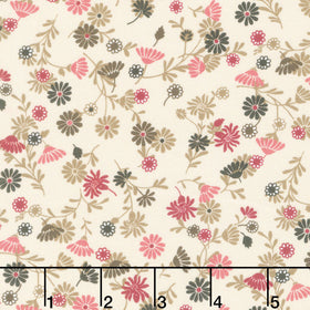 Cinnamon Stick - Stylized Daisy Beige Yardage