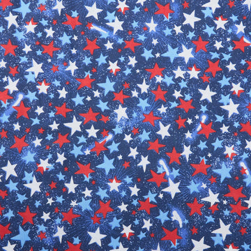 Star Power 108" - Multi Colored Stars Navy 108" Wide 3 Yard Cut