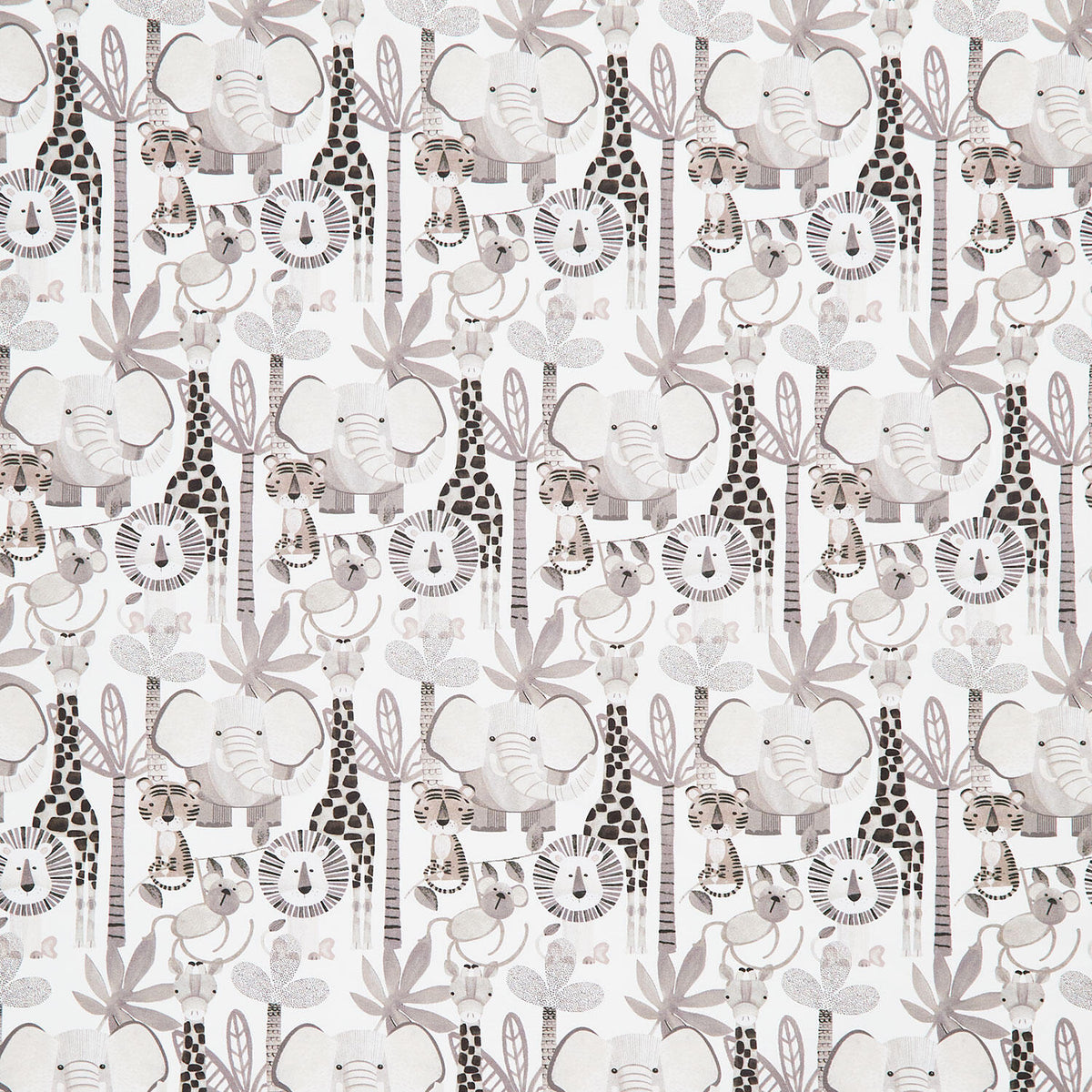 Jungle Romp - Directional Animals Beige Yardage