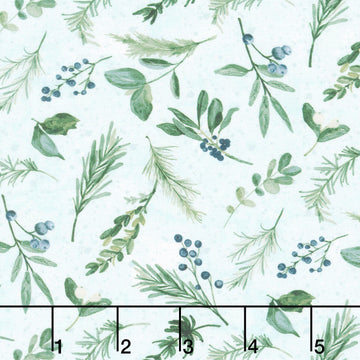 Beyond the Pines - Pine Bough Toss Medium Blue Yardage