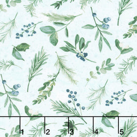 Beyond the Pines - Pine Bough Toss Medium Blue Yardage