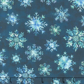 Beyond the Pines - Snowflakes Midnight Blue Yardage