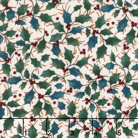 Gifts of Gratitude - Holly Leaves Cream Yardage