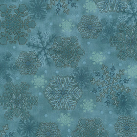 Gifts of Gratitude - Snowflakes Teal Yardage