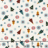 Nordic Holiday Village - Tossed Trees Cream Multi Yardage
