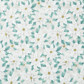 Sweet Christmas Memories - Poinsettia Winter White Multi Digitally Printed Yardage
