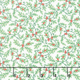 Sweet Christmas Memories - Mini Holly Vines Cream Digitally Printed Yardage