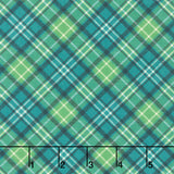 Sweet Christmas Memories - Bias Plaid Teal Digitally Printed Yardage
