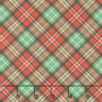 Sweet Christmas Memories - Bias Plaid Red Digitally Printed Yardage