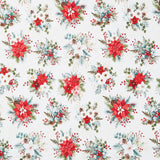 Sweet Christmas Memories - Holiday Flower Toss Cream Digitally Printed Yardage