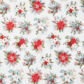 Sweet Christmas Memories - Holiday Flower Toss Cream Digitally Printed Yardage