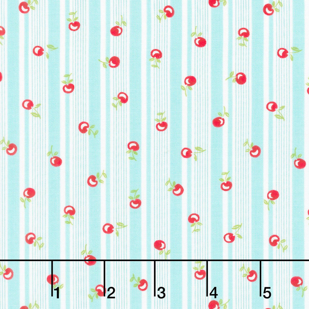 Jubilee - Cherry Stripe Blue Yardage