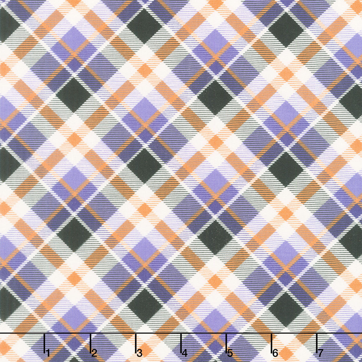 Moonlight Mischief - Bias Plaid Glow in the Dark Multi Yardage