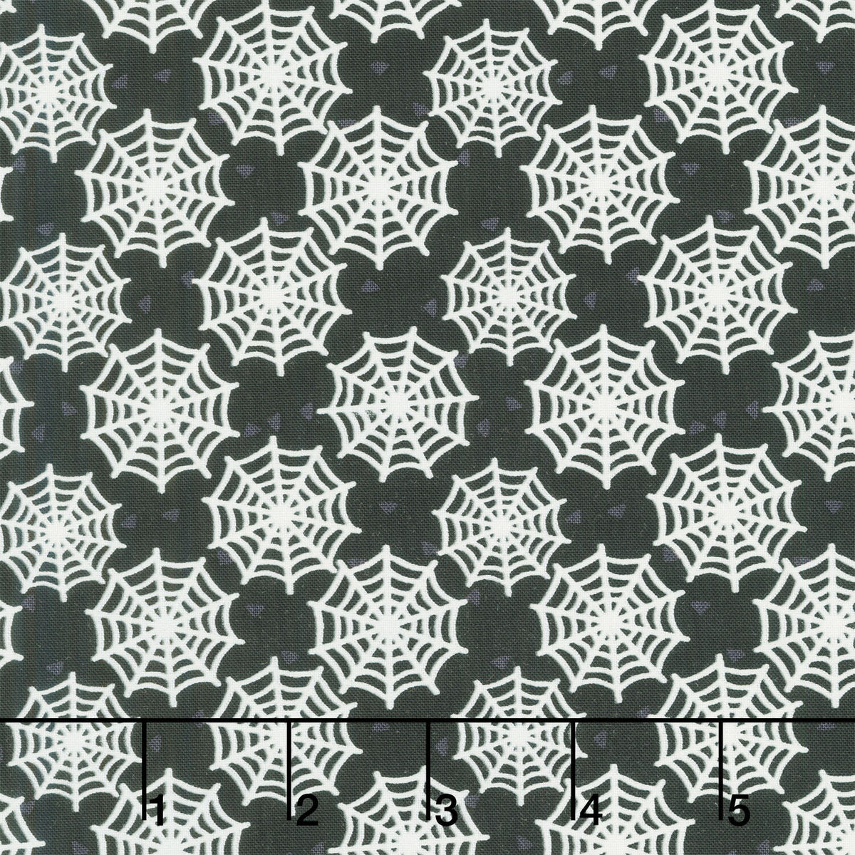 Moonlight Mischief - Spider Web Glow in the Dark Black Yardage