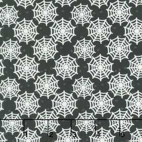 Moonlight Mischief - Spider Web Glow in the Dark Black Yardage