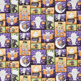 Moonlight Mischief - Monster Patch Glow in the Dark Multi Yardage