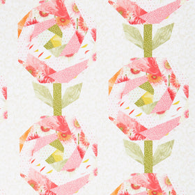 Bloomscape - Flower Cheater Quilt Pink Multi Yardage