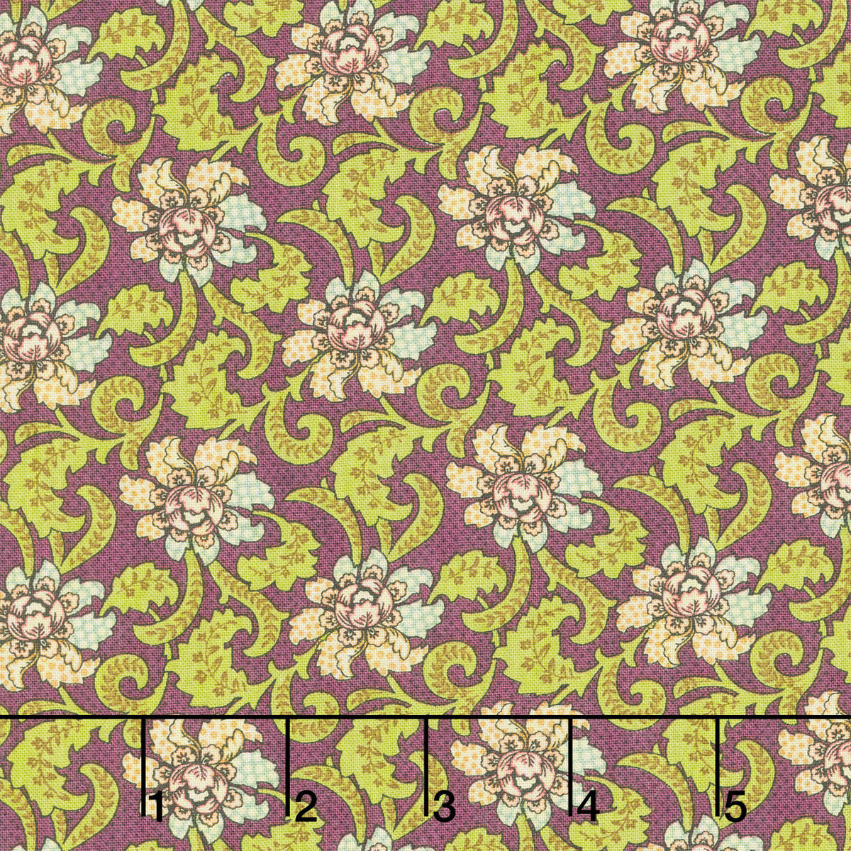 Flower Pot Prints - Fancies and Foulards Plum Yardage