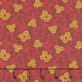 Flower Pot Prints - Scatter Garden Red Yardage