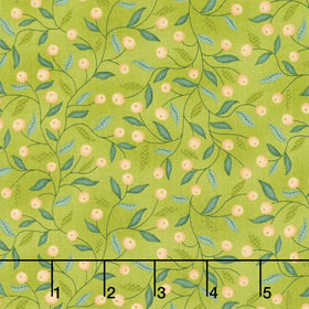 Flower Pot Prints - Berry Briar Green Yardage