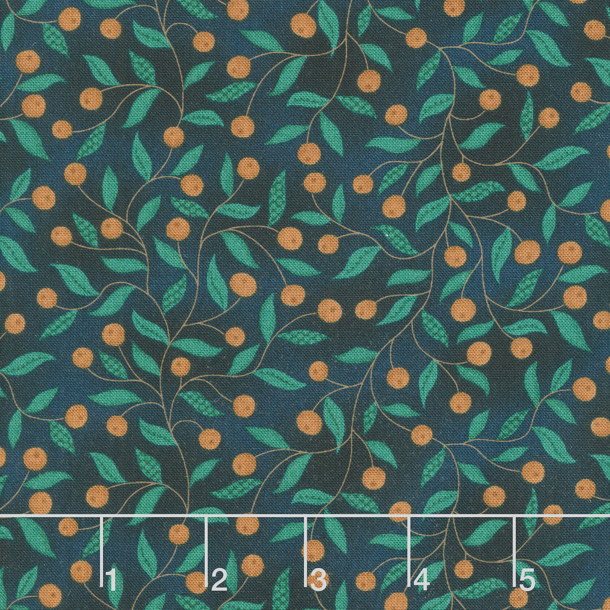 Flower Pot Prints - Berry Briar Navy Yardage